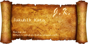 Jakubik Kata névjegykártya